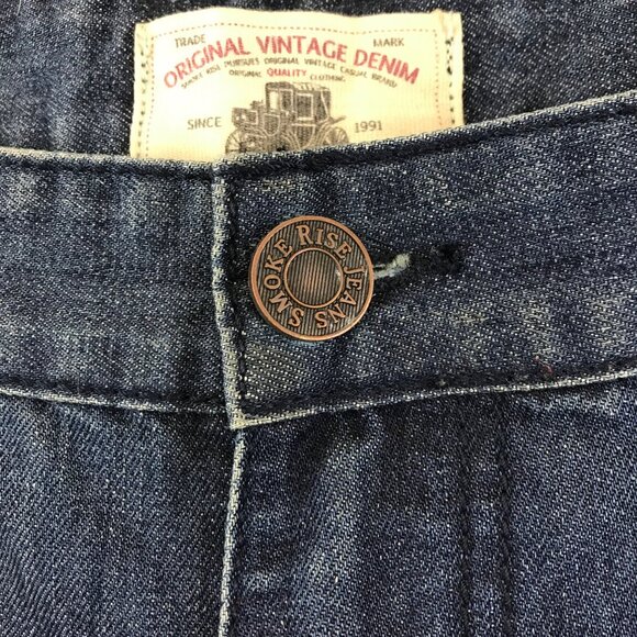 Smoke‎ Rise Original Vintage Denim Distressed Jeans Size 38/34 Cotton Blend - Picture 3 of 9